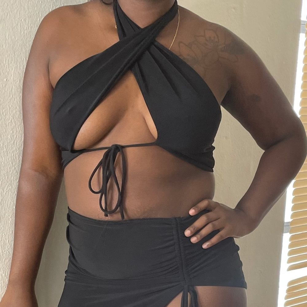 Black 2 piece skirt set